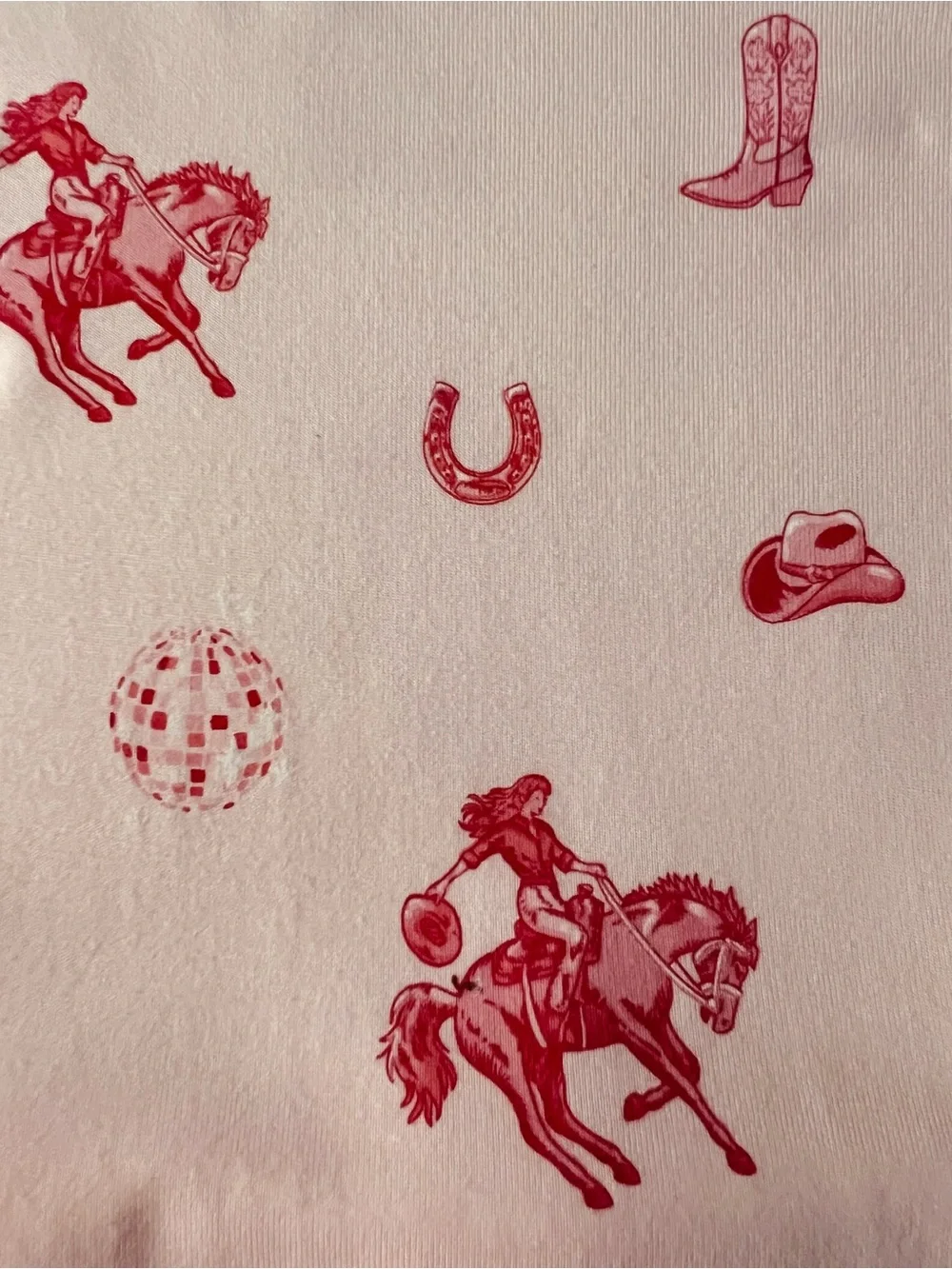 Kyte BABY Soft Pink Pajama Set with Pink Western Cowgirl Theme Horse Print